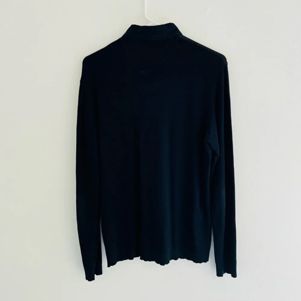 Ted Baker London Black Knit Collared Pullover Sweater Medium